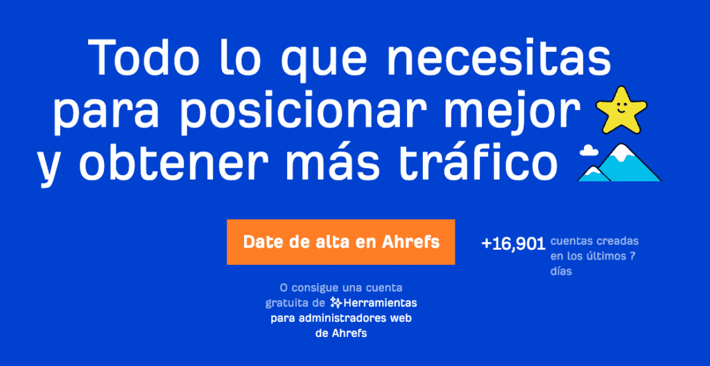 Portada de Ahrefs, herramienta de medición de marketing.