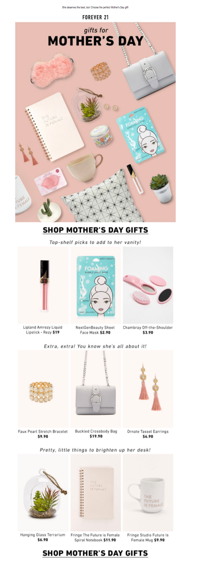 mother's day email example