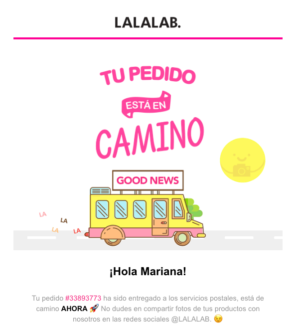 Ejemplo de usos en email marketing: correo electrónico transaccional.