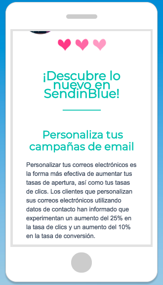 Ejemplo email marketing en móvil.