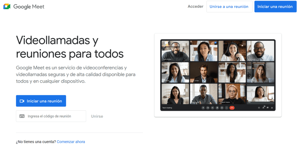 Portada de Google Meets, plataforma de conferencias online